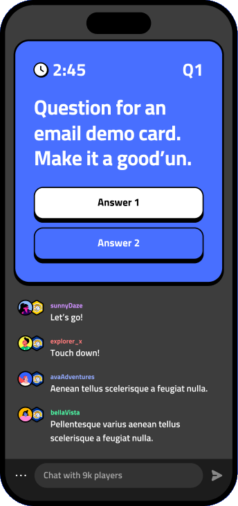 Solo Survivor pregame question screen